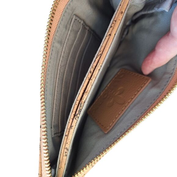 Queork Natural Cork Zip Wallet Clutch Bag Sustainable Antimicrobial NOLA - Picture 15 of 16